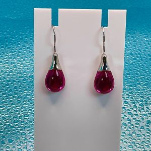 Red tear drop stone earrings
