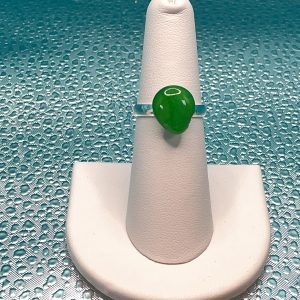 Green crystal tear drop ring