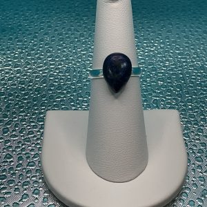 Black Obsidian tear drop ring