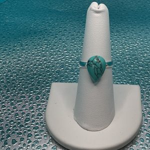Turquoise teardrop ring