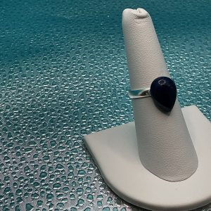 Black Obsidian tear drop ring