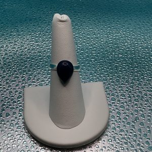 Dark Blue tear drop ring