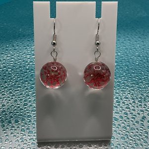 Pink floral design earrings