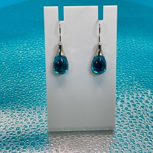 Blue tear drop earrings