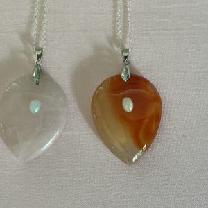 Crystal Worry Stone Necklace