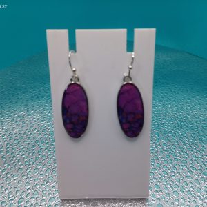 Purple Patterned Earrings