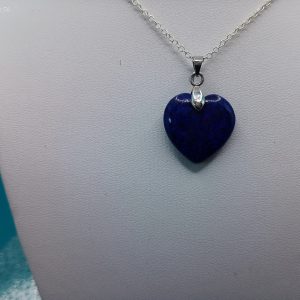 Dark blue Agate heart necklace