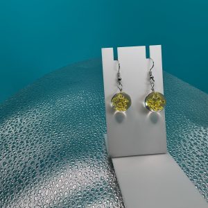 Yellow Floral patterned earrings