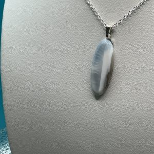 Gray Banded Quartz pendant necklace