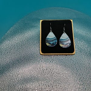 Blue Patterned Acrylic earrings