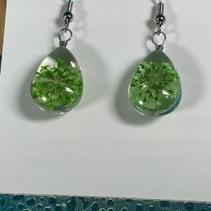 Floral patterned butterfly earrings