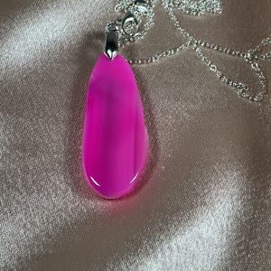 Handmade agate slice pendant necklace