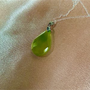 Lime green faceted Crystal Necklace
