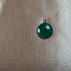 Deep green faceted Crystal Necklace