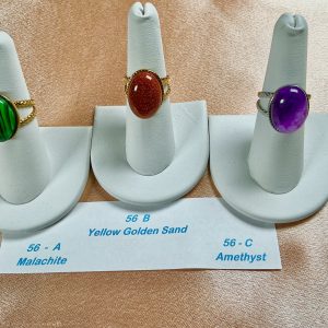 Malachite-Yellow Golden Sand-Amethyst Rings