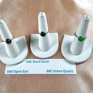 Tigers Eye-Black Sand-Green Quartz Rings